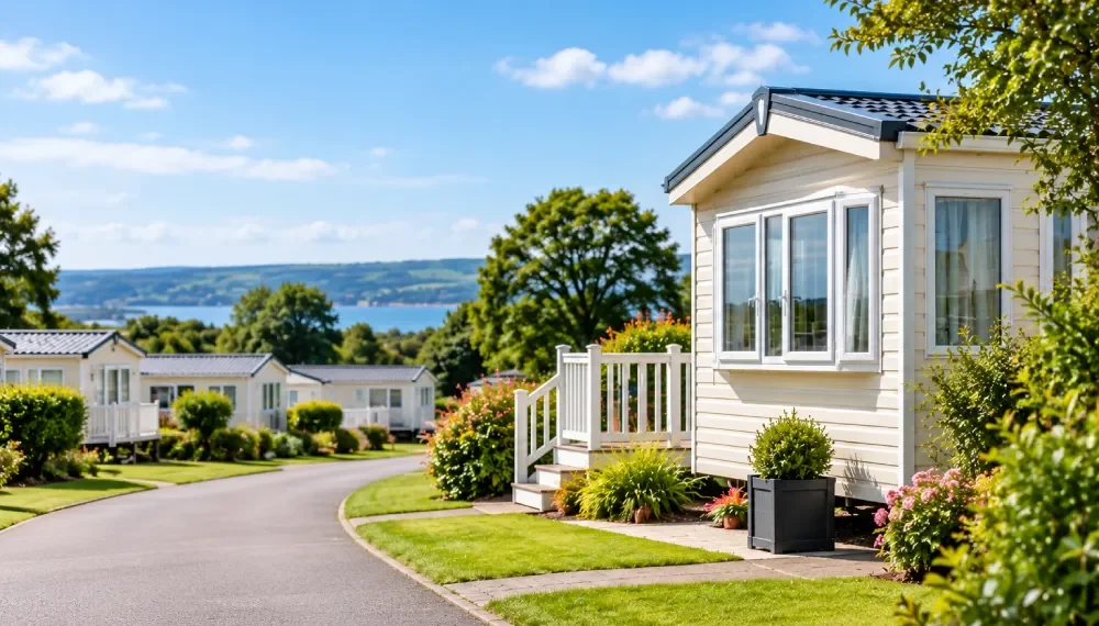 Static caravan on a landscaped UK holiday park ready for sale and valuation.